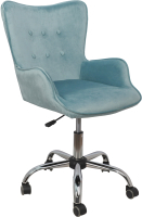 Кресло офисное AksHome Bella (велюр голубой) - 