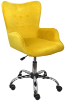 Кресло офисное AksHome Bella (велюр желтый) - 