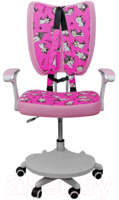 Кресло детское AksHome Pegas (ткань розовый с котятами)