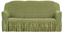 Чехол на диван - 3 местный Софатэкс Стандарт ПО-1 Венеция с оборкой (зеленый) - 