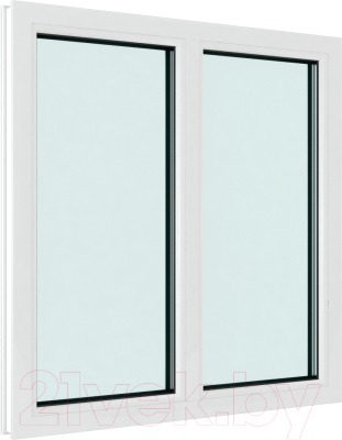 Окно ПВХ Rehau Двухстворчатое глухое 2 стекла (1550x1550x60)