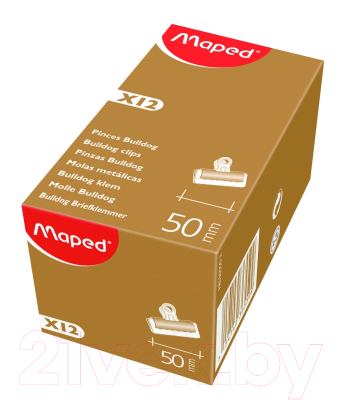 Зажим для бумаги Maped Bulldog / 036550 (50мм)
