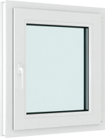 Окно ПВХ Rehau Elementis Kale Одностворчатое поворотно-откидное правое 3 стекла (600x600x70) - 