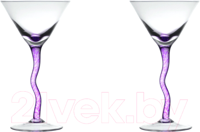 Набор бокалов Неман Цветная пудра / 37470 (2шт, фиолетовый)