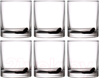 Набор стаканов Неман Цветная крошка / 37450 (6шт, черный/белый)