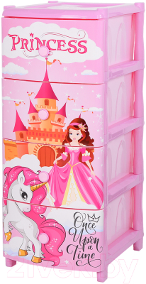Комод пластиковый Эльфпласт С рисунком Замок EP305 (розовый)