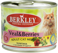 

Влажный корм для кошек Berkley, Телятина с лесными ягодами