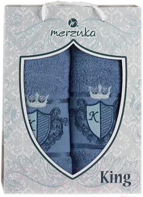 Набор полотенец Merzuka 50x90/70x140 / 10544 (темно-голубой)