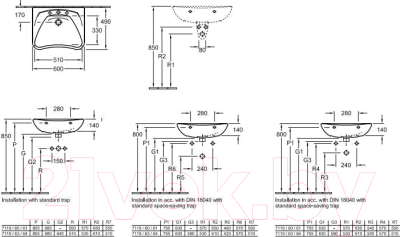 Умывальник Villeroy & Boch O.Novo 7119-63-01