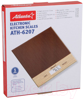 Кухонные весы Atlanta ATH-6207 (коричневый)