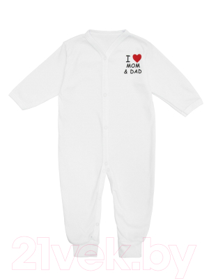 Комплект одежды для малышей Amarobaby Love / AB-OD21-L5/00-56 (белый, р.56)