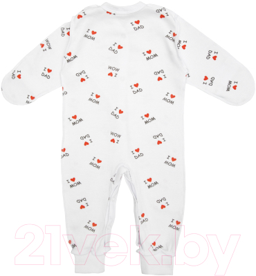 Комплект одежды для малышей Amarobaby Love / AB-OD21-L5/00-56 (белый, р.56)