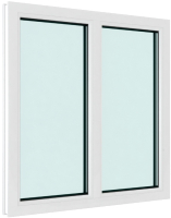 Окно ПВХ Brusbox Двухстворчатое глухое 2 стекла (900x900x60) - 