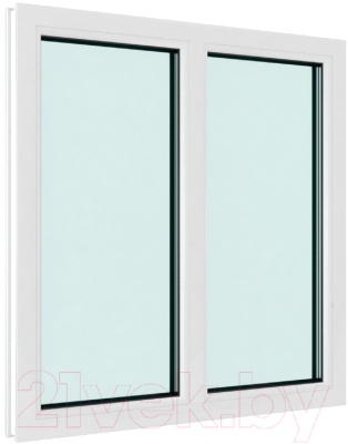 Окно ПВХ Brusbox Двухстворчатое глухое 2 стекла (1050x1050x60)