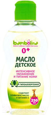 

Косметическое масло детское Bambolina, Увлажнение и питание