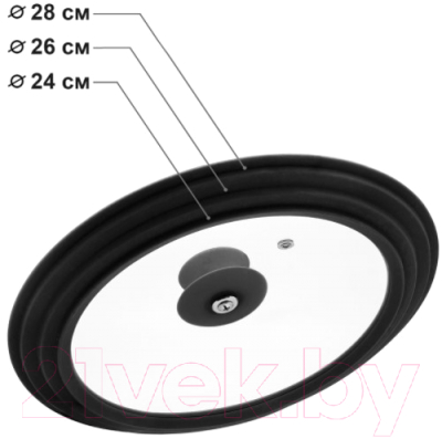 Крышка стеклянная Appetite ZH24-28SSB (черный)