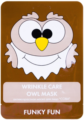 

Маска для лица тканевая Korean Masks, Funky Fun Wrinkle Care Owl Mask