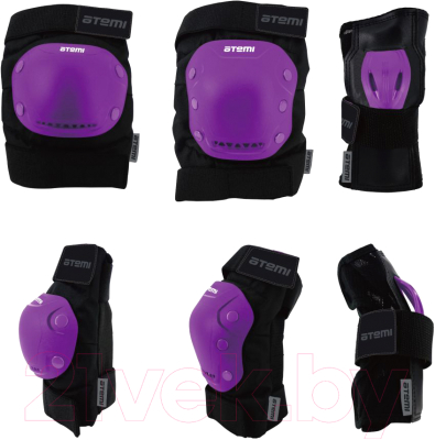 Комплект защиты Atemi APRS02PM (М, фиолетовый/черный)