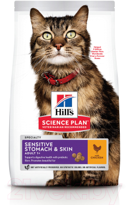 Сухой корм для кошек Hill's Science Plan Adult 1+ Sensitive Stomach & Skin (0.3кг)