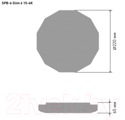 Потолочный светильник ЭРА SPB-6-Slim 6-15-4K 15Вт 4000K / Б0043832