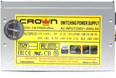 Блок питания для компьютера Crown CM-PS500 500W