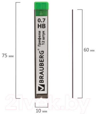 Набор грифелей для карандаша Brauberg Hi-Polymer / 180446 (12шт)