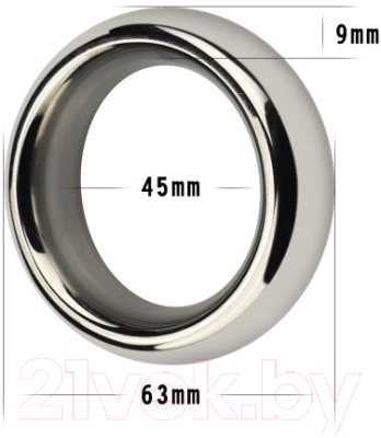Эрекционное кольцо LoveToy Stainless Steel Metal Silver Cockring / LV1672 