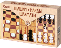 Набор настольных игр Десятое королевство Шашки, нарды, шахматы / 03872 - 