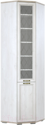 Шкаф с витриной SV-мебель МС Александрия ШК-120 угловой (сосна санторини светлый)