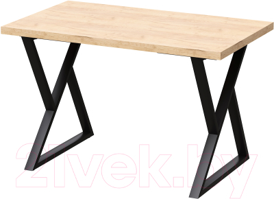 Обеденный стол Millwood Дели Л 120x70x75 (дуб золотой Craft/металл черный)