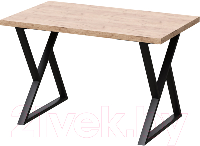 Обеденный стол Millwood Дели Л 120x70x75 (дуб табачный Craft/металл черный)