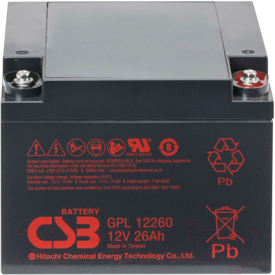 

Батарея для ИБП CSB, GPL 12260I 12V/26Ah