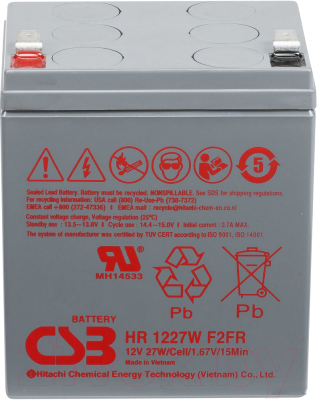 

Батарея для ИБП CSB, HR 1227W F2 12V/5Ah