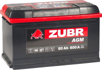 Автомобильный аккумулятор Zubr AGM R+ (80 А/ч) - 