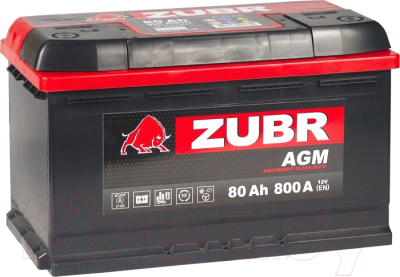 Автомобильный аккумулятор Zubr AGM R+ (80 А/ч)