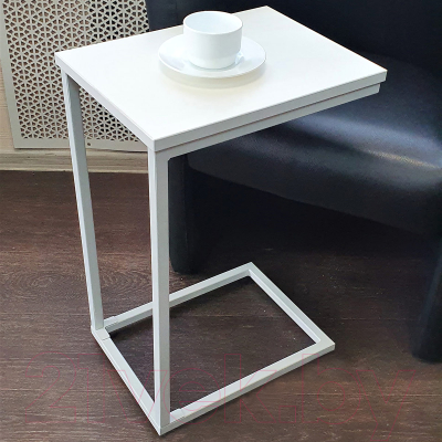 Приставной столик Millwood Art-1.1 Л 30x40x60 (белый/металл белый)