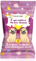 Влажные салфетки детские Delicare Собаки Анибактериальные с ароматом спелого банана (15шт) - 