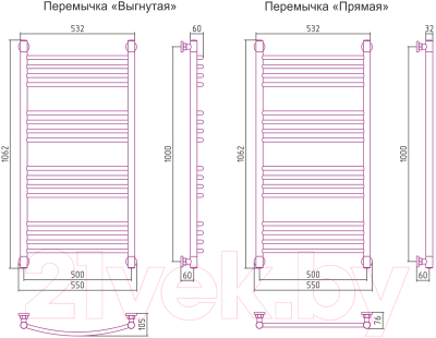 Полотенцесушитель водяной Сунержа Богема+ 100x50 / 31-0221-1050