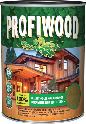Защитно-декоративный состав Profiwood Для древесины (9л, красное дерево)