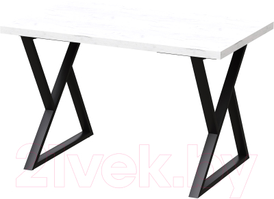 Обеденный стол Millwood Дели Л 160x80x75 (дуб белый Craft/металл черный)