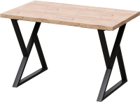 Обеденный стол Millwood Дели Л 160x80x75 (дуб табачный Craft/металл черный) - 