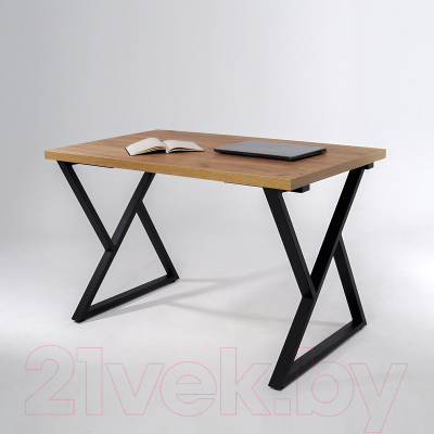 Обеденный стол Millwood Дели Л 160x80x75 (дуб табачный Craft/металл черный)