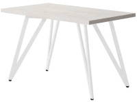 Обеденный стол Millwood Женева-2 Л 120x70x75 (дуб белый Craft/металл белый) - 