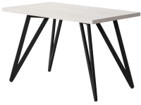 Обеденный стол Millwood Женева-2 Л 120x70x75 (дуб белый Craft/металл черный) - 