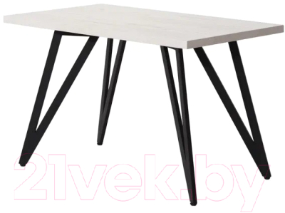 Обеденный стол Millwood Женева-2 Л 120x70x75 (дуб белый Craft/металл черный)