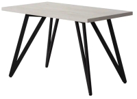 Обеденный стол Millwood Женева-2 Л 130x80x75 (дуб белый Craft/металл черный) - 