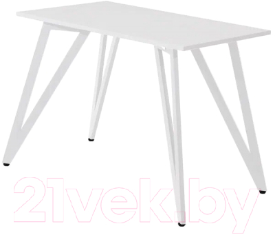 Обеденный стол Millwood Женева-2 Л 130x80x75 (дуб белый Craft/металл белый)