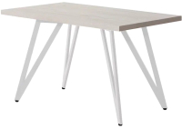 Обеденный стол Millwood Женева-2 Л 160x80x75 (дуб белый Craft/металл белый) - 