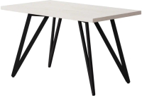 Обеденный стол Millwood Женева-2 Л 160x80x75 (дуб белый Craft/металл черный) - 