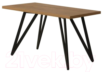 Обеденный стол Millwood Женева-2 Л 160x80x75 (дуб золотой Craft/металл черный)